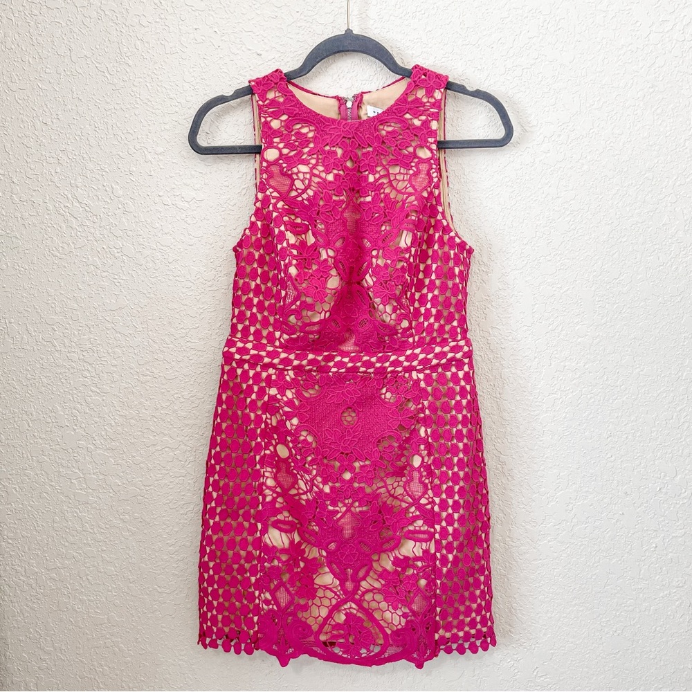 NWT Endless Rose Hot Pink Lace Cocktail Dress Medium
